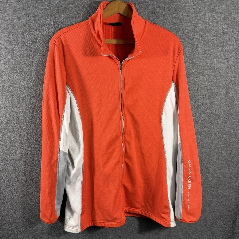 Galvin Green Insula Technology Full Zip Jacket Size XL Orange White Golf Light